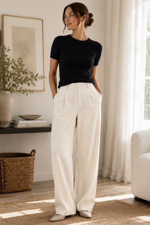 Quince Pants - Quince Wide Leg Tailored Trousers 10 Quiet Luxury Old Money Career Office Chic